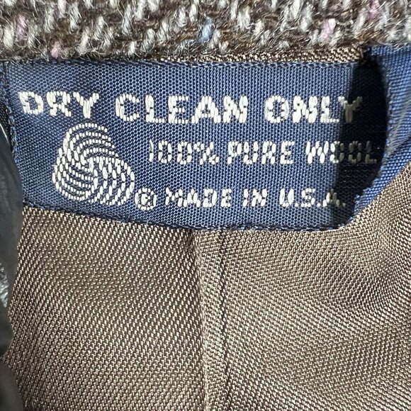 Vintage Kuppenheimer Mens 44R Herringbone Wool Blazer Jacket Brown Quiet Luxury - Picture 14 of 16